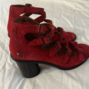 Coach suede block heels